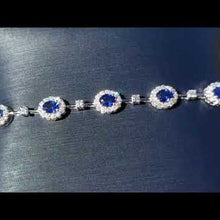 Load and play video in Gallery viewer, Simon G. Oval Cut Blue Sapphire &amp; Diamond Bracelet
