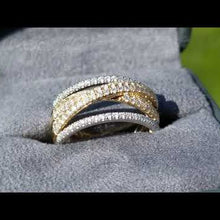 Load and play video in Gallery viewer, Gabriel &amp; Co. Criss Crossing Multi Row Diamond Ring
