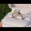 Load and play video in Gallery viewer, Kirk Kara &quot;Pirouetta&quot; Large Cushion Cut Halo Diamond Engagement Ring

