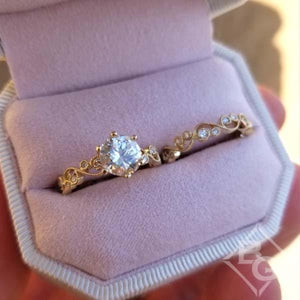 Kirk Kara "Angelique" Diamond Lace Milgrain Scroll Work Engagement Ring