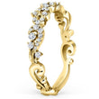 Load image into Gallery viewer, Kirk Kara Yellow Gold &quot;Angelique&quot; Diamond Scroll Work Wedding Ring Angled Side View
