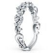 Load image into Gallery viewer, Kirk Kara White Gold &quot;Angelique&quot; Diamond Scroll Work Wedding Ring Angled Side View 
