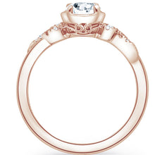 Load image into Gallery viewer, Kirk Kara &quot;Angelique&quot; Petite Scroll Halo Diamond Engagement Ring

