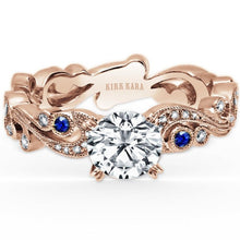 Load image into Gallery viewer, Kirk Kara &quot;Angelique&quot; Scroll Work Blue Sapphire Engagement Ring
