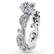 Load image into Gallery viewer, Kirk Kara White Gold &quot;Angelique&quot; Scroll Work Diamond Engagement Ring Angled Side View
