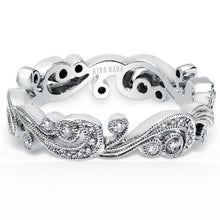 Load image into Gallery viewer, Kirk Kara White Gold &quot;Angelique&quot; Scroll Work Diamond Wedding Band Front View
