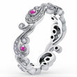 Load image into Gallery viewer, Kirk Kara &quot;Angelique&quot; Scroll Work Pink Sapphire Diamond Wedding Band
