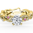 Load image into Gallery viewer, Kirk Kara &quot;Angelique&quot; Scrollwork Pink Sapphire Diamond Engagement Ring
