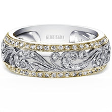 Load image into Gallery viewer, Kirk Kara &quot;Angelique&quot; Wide Domed Filigree Diamond Anniversary Ring
