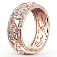 Load image into Gallery viewer, Kirk Kara &quot;Angelique&quot; Wide Domed Filigree Diamond Anniversary Ring
