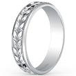 Load image into Gallery viewer, Kirk Kara White Gold &quot;Artin&quot; 5MM Hand Engraved Comfort-Fit Wedding Band Front View 
