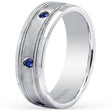 Load image into Gallery viewer, Kirk Kara White Gold &quot;Artin&quot; Blue Sapphire Bezel Set Wedding Band Angled Side View
