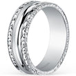 Load image into Gallery viewer, Kirk Kara White Gold &quot;Artin&quot; Wheat Hand Engraved Polished Wedding Band Angled Side View

