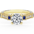 Load image into Gallery viewer, Kirk Kara &quot;Carmella&quot; Blue Sapphire Bezel Set Diamond Engagement Ring
