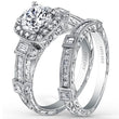 Load image into Gallery viewer, Kirk Kara &quot;Carmella&quot; Cushion Halo Baguette Station Diamond Engagement Ring
