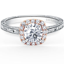 Load image into Gallery viewer, Kirk Kara &quot;Carmella&quot; Cushion Halo Round Cut Diamond Engagement Ring
