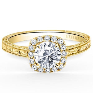 Kirk Kara "Carmella" Cushion Halo Round Cut Diamond Engagement Ring