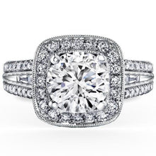 Load image into Gallery viewer, Kirk Kara &quot;Carmella&quot; Cushion Shaped Halo Diamond Engagement Ring

