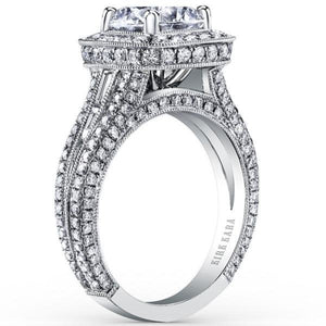 Kirk Kara "Carmella" Cushion Shaped Halo Diamond Engagement Ring