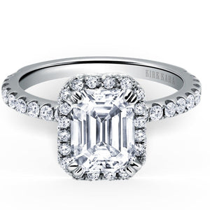 Kirk Kara "Carmella" Emerald Cut Halo Diamond Engagement Ring
