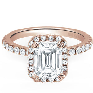 Kirk Kara "Carmella" Emerald Cut Halo Diamond Engagement Ring