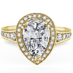 Kirk Kara "Carmella" Pear Shaped Halo Diamond Engagement Ring
