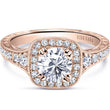 Load image into Gallery viewer, Kirk Kara Rose Gold &quot;Carmella&quot; Round Cut Halo Diamond Engagement Ring Front View
