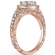 Load image into Gallery viewer, Kirk Kara &quot;Carmella&quot; Round Halo Split Shank Diamond Engagement Ring
