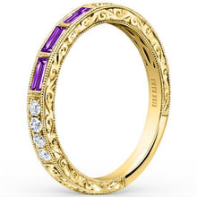 Load image into Gallery viewer, Kirk Kara &quot;Charlotte&quot; Amethyst Round Cut Diamond Wedding Band
