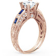 Load image into Gallery viewer, Kirk Kara&quot; Charlotte&quot; Baguette Cut Blue Sapphire Diamond Engagement Ring

