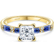 Load image into Gallery viewer, Kirk Kara &quot;Charlotte&quot; Baguette Cut Blue Sapphire Engagement Ring
