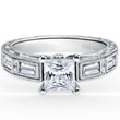 Load image into Gallery viewer, Kirk Kara White Gold &quot;Charlotte&quot; Baguette Cut Diamond Engagement Ring Front View 
