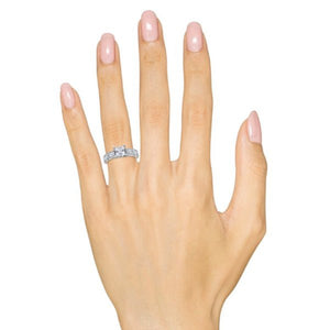Kirk Kara White Gold "Charlotte" Baguette Cut Diamond Engagement Ring On Model Hand 