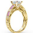 Load image into Gallery viewer, Kirk Kara &quot;Charlotte&quot; Baguette Cut Pink Sapphire Diamond Engagement Ring
