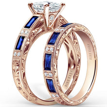 Load image into Gallery viewer, Kirk Kara &quot;Charlotte&quot; Blue Sapphire Baguette Cut Diamond Wedding Band
