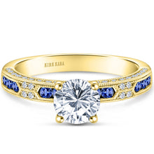 Load image into Gallery viewer, Kirk Kara &quot;Charlotte&quot; Blue Sapphire Diamond Engagement Ring
