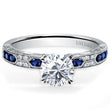 Load image into Gallery viewer, Kirk Kara White Gold &quot;Charlotte&quot; Blue Sapphire Diamond Engagement Ring  Front View
