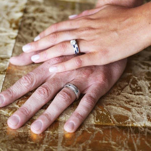 Kirk Kara White Gold "Charlotte" Blue Sapphire Diamond Engagement Ring On Model Hand