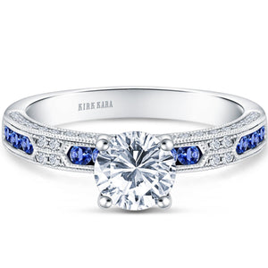 Kirk Kara "Charlotte" Blue Sapphire Diamond Engagement Ring