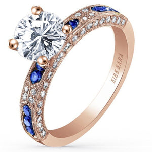 Kirk Kara "Charlotte" Blue Sapphire Diamond Engagement Ring