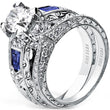 Load image into Gallery viewer, Kirk Kara Charlotte Blue Sapphire Diamond Engagement Ring
