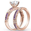 Load image into Gallery viewer, Kirk Kara &quot;Charlotte&quot; Channel Set Purple Amethyst Diamond Wedding Band
