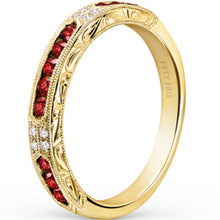 Load image into Gallery viewer, Kirk Kara &quot;Charlotte&quot; Channel Set Red Ruby Wedding Band
