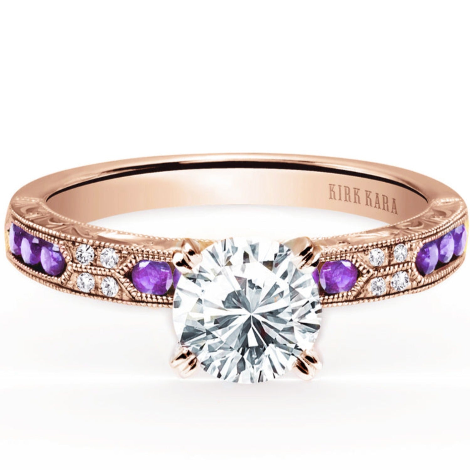 Destiny' Natural Amethyst & Diamond Gold Inspired Kingdom Hearts Ring