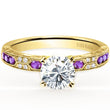Load image into Gallery viewer, Kirk Kara &quot;Charlotte&quot; Emerald Cut Amethyst &amp; Diamond Engagement Ring
