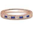Load image into Gallery viewer, Kirk Kara &quot;Charlotte&quot; Five Stone Blue Sapphire Baguette Cut Wedding Band
