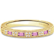 Load image into Gallery viewer, Kirk Kara &quot;Charlotte&quot; Four Pink Sapphire Baguette Cut Wedding Band
