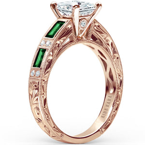 Kirk Kara "Charlotte" Green Tsavorite Diamond Engagement Ring