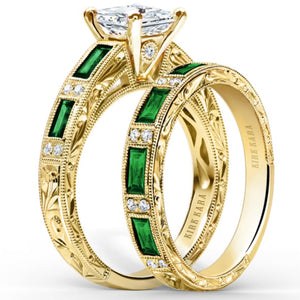 Kirk Kara "Charlotte" Green Tsavorite Diamond Engagement Ring