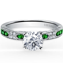 Load image into Gallery viewer, Kirk Kara &quot;Charlotte&quot; Green Tsavorite &amp; Diamond Engagement Ring
